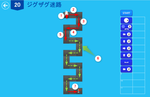 アルゴロジック1 ２０ ジグザグ迷路 解答例