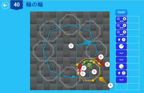 アルゴロジック1 ４０ 輪の輪 解答例