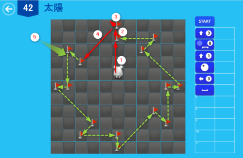 アルゴロジック1 ４２ 太陽 解答例